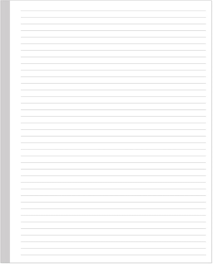 Unpunched Line Paper - 100 Sheets/200 Pages Loose Leaf Paper Line Refills, Letter Size, 100gsm, White, 8.5" x 11"