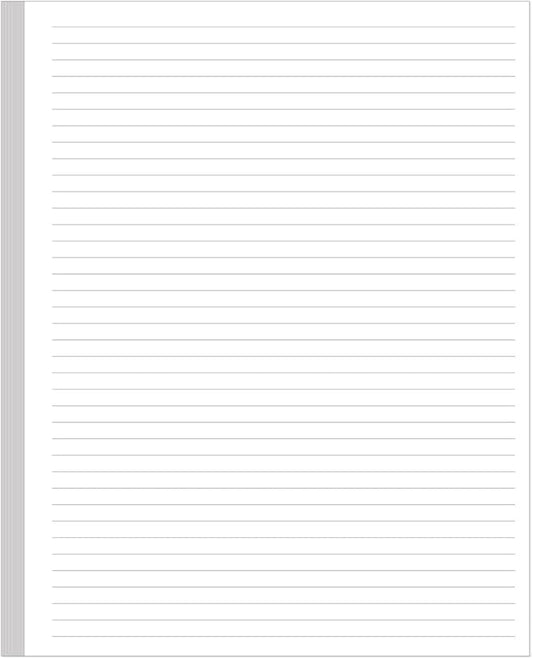 Unpunched Line Paper - 100 Sheets/200 Pages Loose Leaf Paper Line Refills, Letter Size, 100gsm, White, 8.5" x 11"