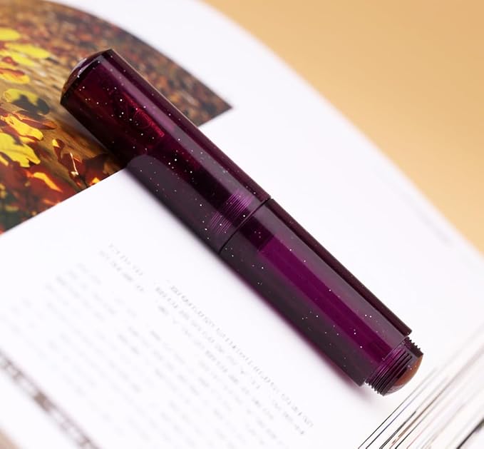 czxwyst Majohn Wancai 2.0 Mini Pocket-Size Eyedropper Fountain Pen (F Nib 0.5mm, Starry Purple)