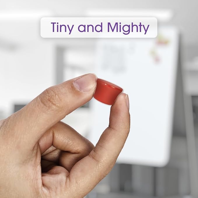 Extra Strong Magnets for Whiteboard, Glassboard and Fridge (Purple, 8 Pack, Small). N54 Neodymium Rare Earth Heavy Duty Magnets for Home and Office Supplies.