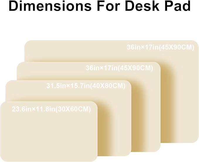 PU Leather Desk Pad Protector Gaming Mouse Pad Non Slip Desk Mat for Keyboard and Mouse Waterproof Desk Writing Pad for Office and Home Desk Accessories(Beige, 35.4 * 17.7)