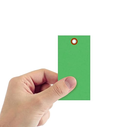 SmartSign (Pack of 1000) 4.75 x 2.375 inch “Green” Blank Tyvek Shipping Tags with Metal Eyelets, Size #5, 8 mil Thick Tyvek