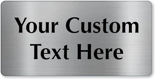 SmartSign Custom Steel Sign - 4" x 8", 40 mil Stainless Steel Metal, Personalized Engraved Sign for Business, Office, Door, Wall, Heavy-Duty Premium Engraved Steel Plaque, Silver and Black
