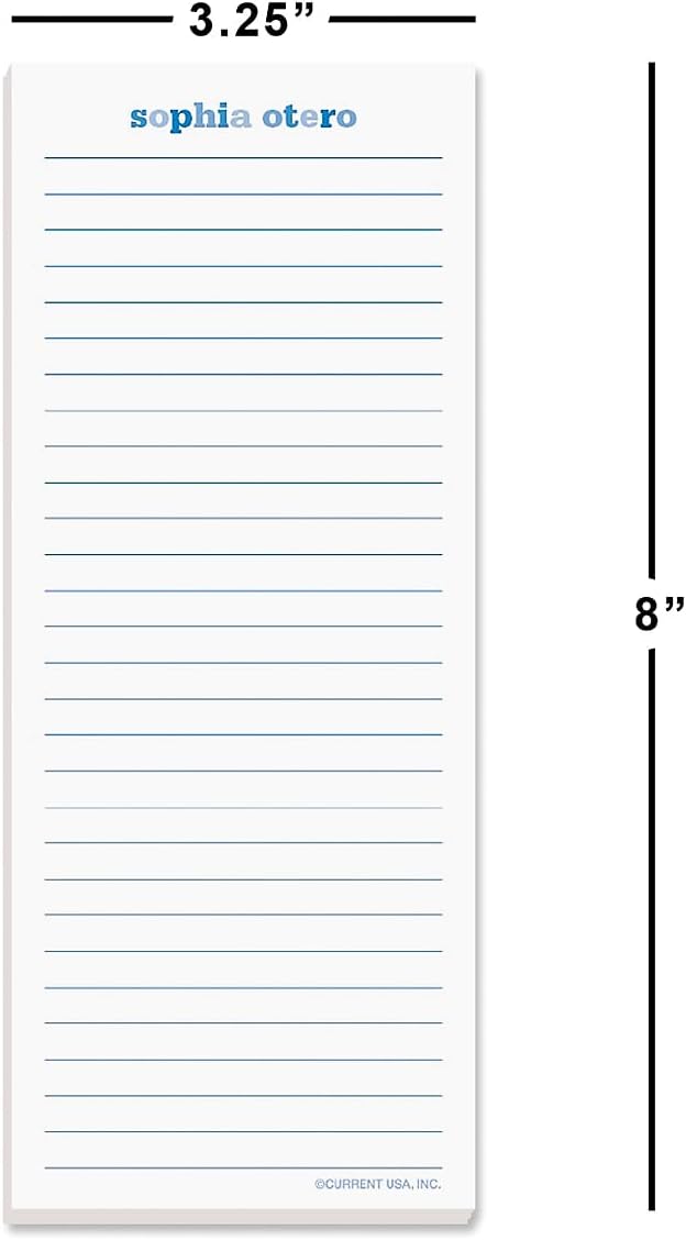 Current Personalized Blueberry Color Wash Lined Shopping List Pads -Set of 3, Lined, 50-sheet pads, Choose Color, Add Your Name, Personalized Stationery, Housewarming Gift