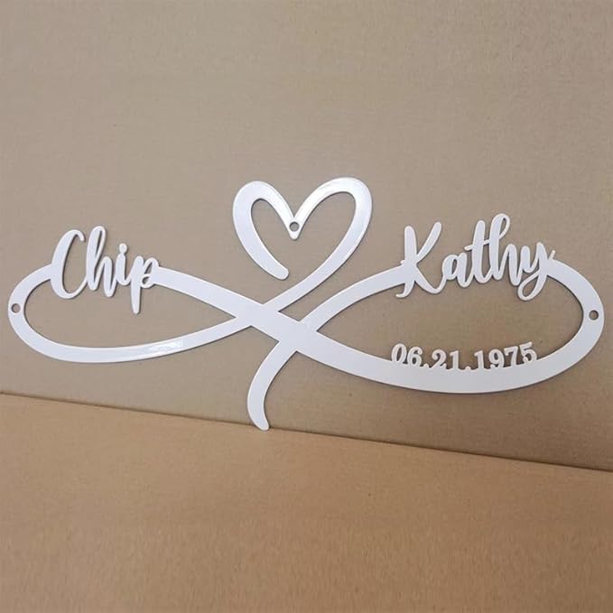 Metal Name Signs Personalized,Infinity Sign With Names,Infinity Wall Decor, Custom Infinity Metal Sign, Heart Metal Sign, Personalized Wedding Gifts