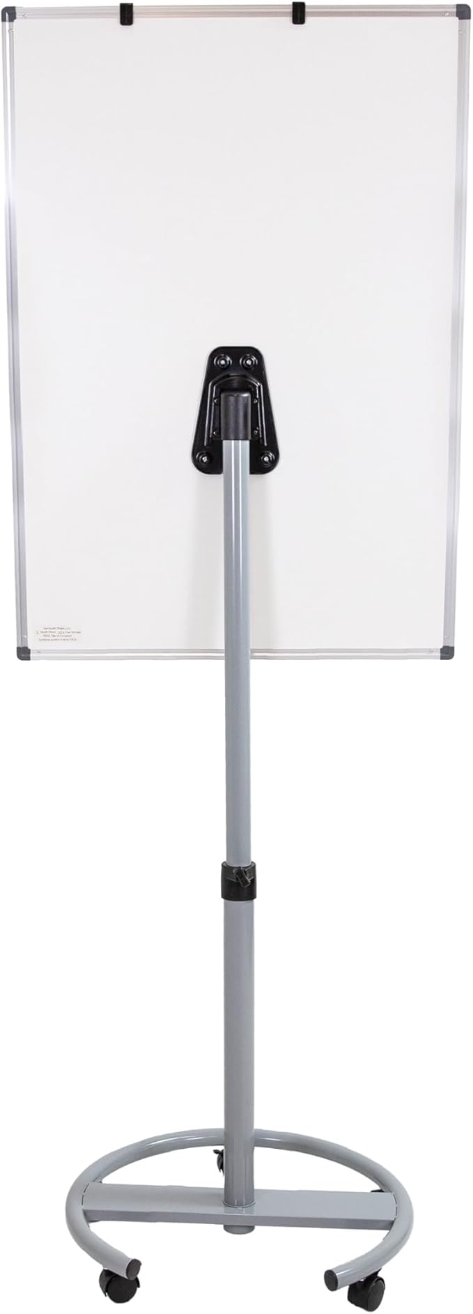 Sunnydaze Adjustable Magnetic Whiteboard Easel – Rolling Dry Erase Board with Flip Chart for Office, Home, or School