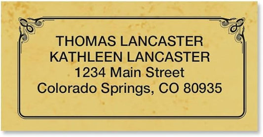 Antique Personalized Return Address Labels- Set of 144, Large Self-Adhesive, Flat-Sheet Labels, by Colorful Images