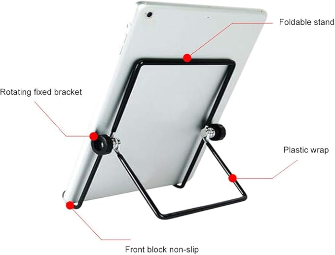 CATHATRR Holder 180° Adjustable Angle Foldable Metal Stand Mount for Cellphone Tablet PC Book Desk Cell Phone Stand for Video