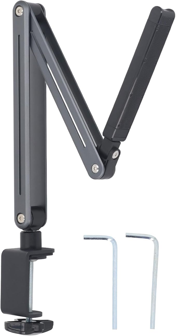 Hulex Supplies Professional Tablet Stand Holder, Foldable Tablet Arm Mount Holder, 360 Degree Rotation Adjustable Aluminum Alloy Stand for Desk, Compatible with Air Fire Galaxy Ta