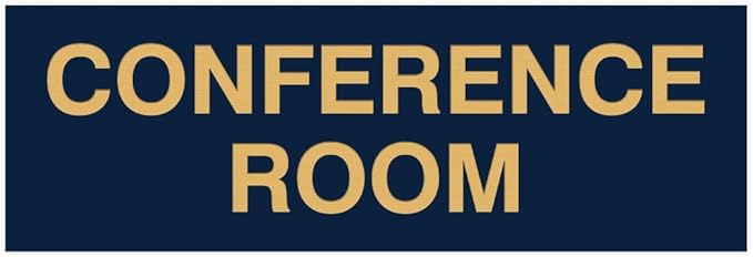 Signs ByLITA Basic Conference Room Sign (Navy Blue/Gold) - Small