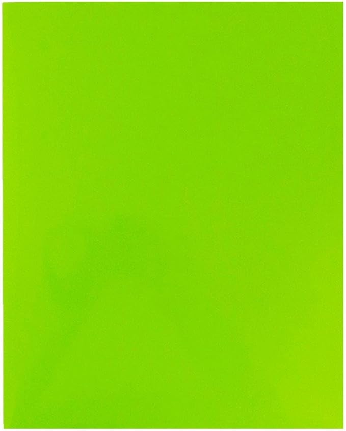 JAM PAPER Laminated Two Pocket Glossy Folders - Lime Green - 3/Pack