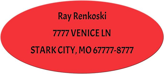 Made in USA Custom Return Address Stickers Labels Customized Mailing Label for Envelopes, Personalized Self Adhesive Flat Sheet Oval Labels