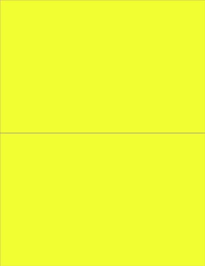 NextDayLabels - 8-1/2 x 11 Neon Color High Light Fluorescent Labels for Laser & Inkjet Printer (Yellow Fluorescent, 8-1/2" x 5-1/2" - 2 Per Page | 200 Labels)