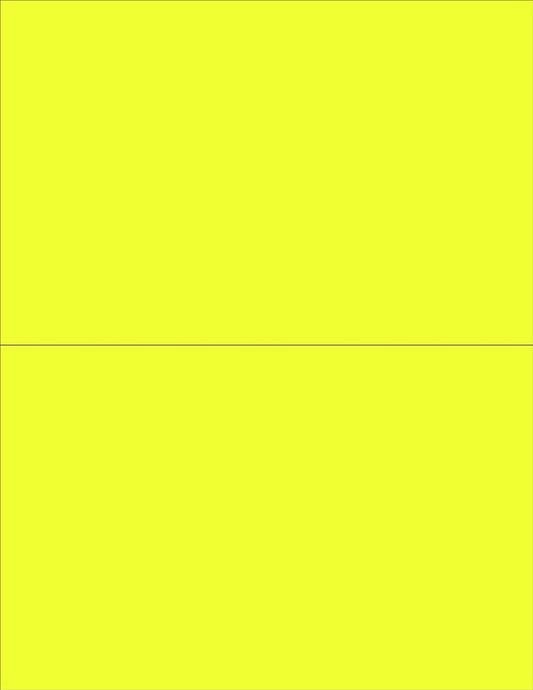 NextDayLabels - 8-1/2 x 11 Neon Color High Light Fluorescent Labels for Laser & Inkjet Printer (Yellow Fluorescent, 8-1/2" x 5-1/2" - 2 Per Page | 200 Labels)