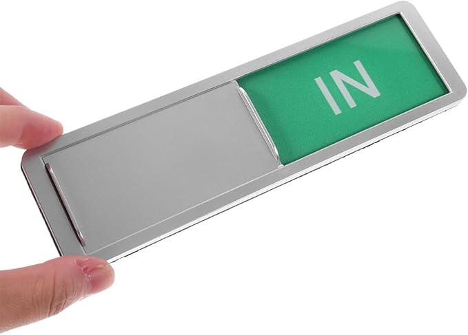 Mipcase 2pcs Office Door Status Signs Sliding Indicators for Meeting Rooms Office Workspaces Silver and Black with Red Unavailable Green Available Suitable for Hospitals Hotels