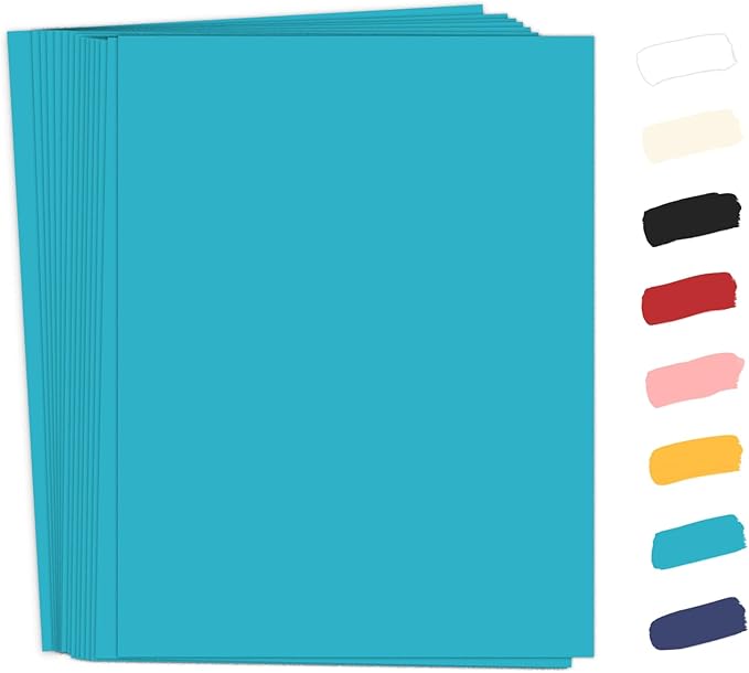 50 Pack Light Blue Cardstock 8.5 x 11 65lb Pastel Paper, Goefun Blue Card Stock Printer Paper for Wedding Invitations, DIY Cards, Menus, Crafts
