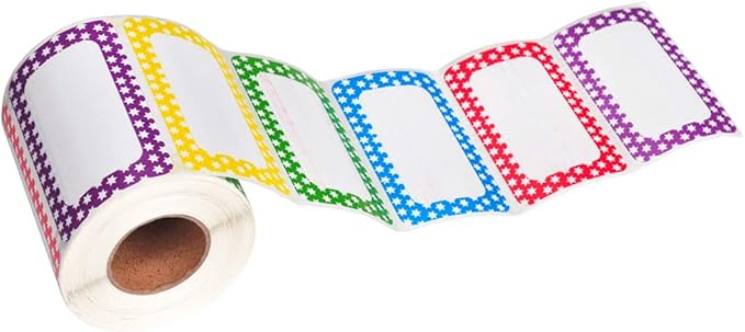 L LIKED 500 Stickers -3.5" x 2.25" Colors Plain Name tag Labels with Perforated Line for School Office Home (Star - 500 Labels)