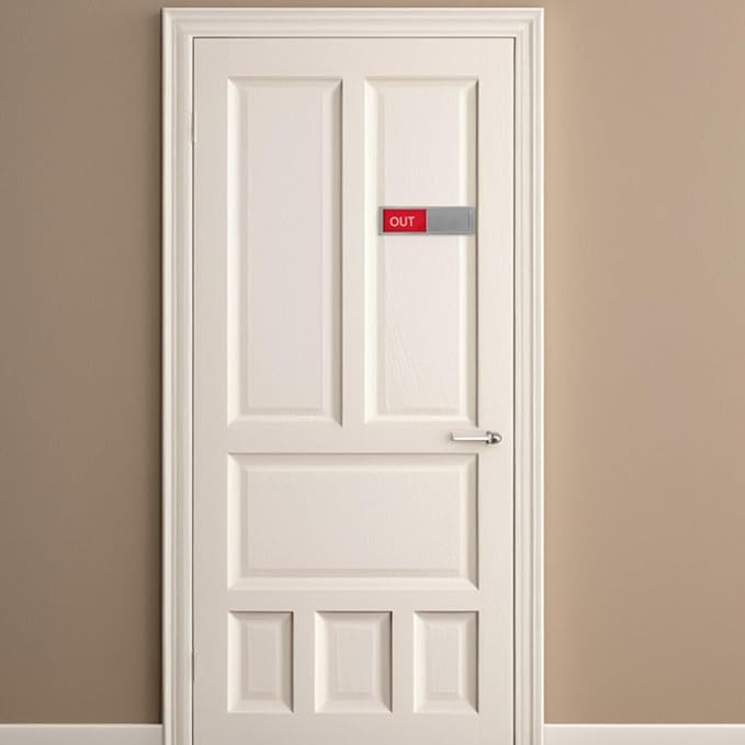 Mipcase 2pcs Office Door Status Signs Sliding Indicators for Meeting Rooms Office Workspaces Silver and Black with Red Unavailable Green Available Suitable for Hospitals Hotels
