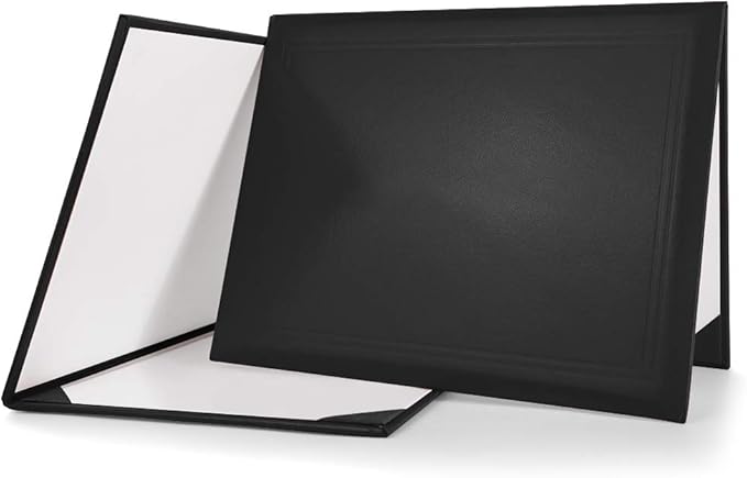 GraduationMall 8.5"x11" Smooth Padded Diploma Cover Certificate Holder Black,1-Pack