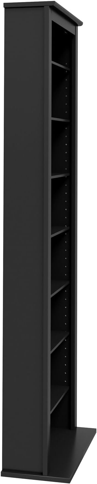 Prepac Narrow Cabinet Media Storage, Slim Barrister Tower, Black