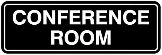 Standard Conference Room Sign - Black - Medium 1 Pack