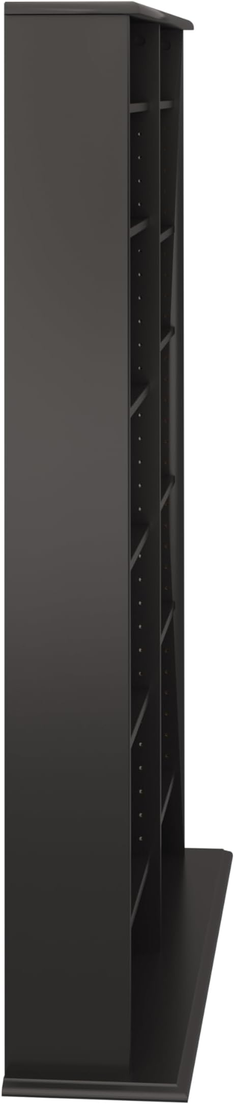 Prepac 2 Column Display Cabinet Media Storage, Double Width Wall, Black