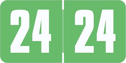 2024 Year Stickers, Doctor Stuff 2024 Chart Stickers, Safeguard Style Ringbook Sheets, Light Green Color Coded, USA Made Year Labels for End Tab File Folders, 270/Package, 3/4" x 1-1/2"