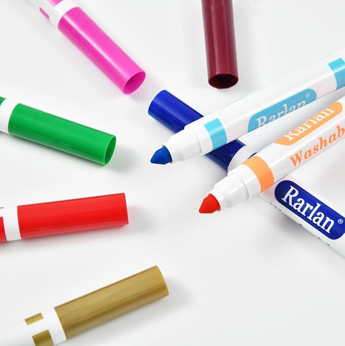 Rarlan Washable Markers Bulk, Markers for Kids, Bulk Pack, 48 Colors, 3 Boxes, 144 Count