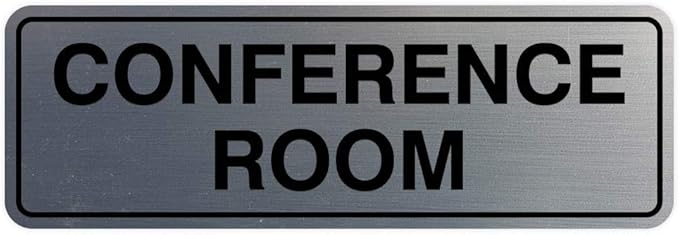 Standard Conference Room Sign - Silver - Large 1 Pack
