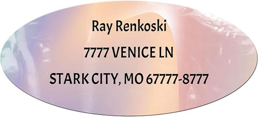 Made in USA Custom Return Address Stickers Labels Customized Mailing Label for Envelopes, Personalized Self Adhesive Flat Sheet Oval Labels