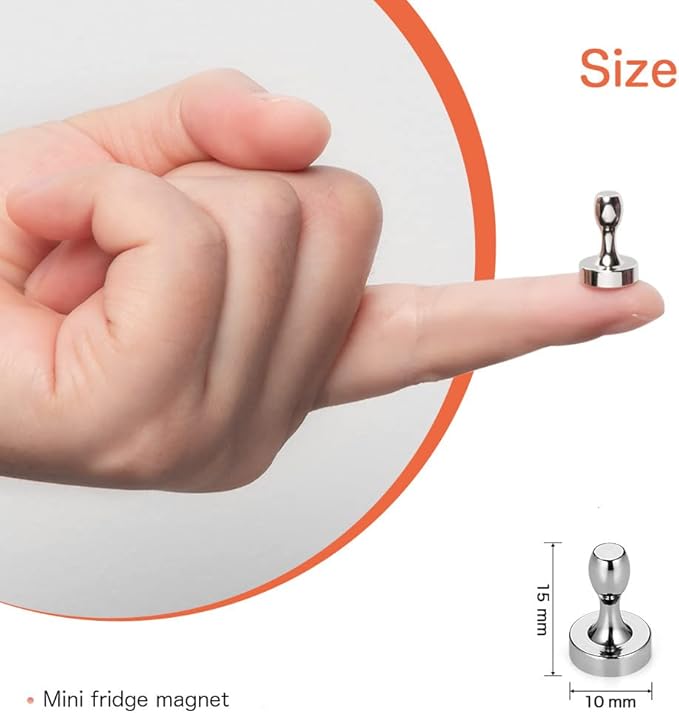 BTLIN Fridge Magnets Strong Small, Mini Magnetic Push Pins for Kitchen Refrigerator Magnetic Board Whiteboard Office 32Pack