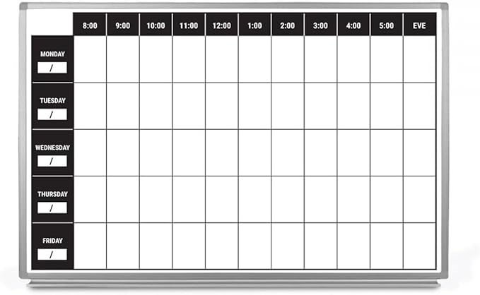 Work Week Dry-Erase Scheduling Whiteboard 36" x 24"