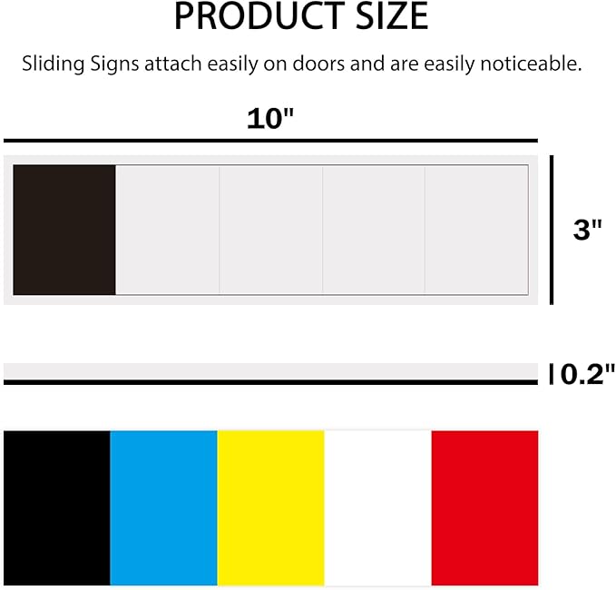 Blank Office Door Sign,Exam Room Medical Door Indicator for Doctors Offices, Hospitals and Clinics,Primary Colors, 5 Sign System, 10" x 3"-Silver