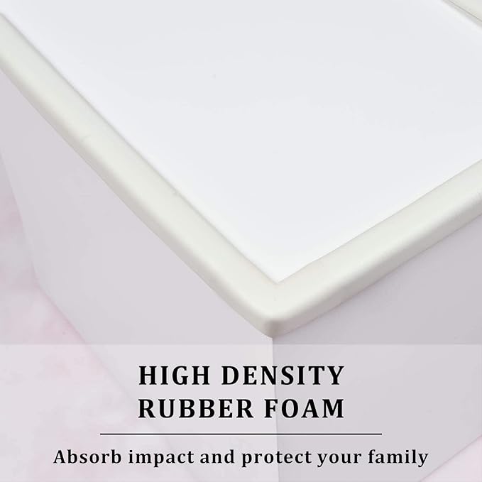Baby Proofing Edge and Corner Guards, (16.4ft Edge + 4 Corners) Safety Furniture Bumper, Baby Corner Protector for Fireplace, Table, Stair, Cabinet, 3M Adhesive, White