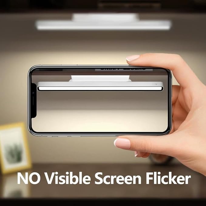XmnSoly Desk Light Bar, 16.5in Magnetic Rechargeable LED, 3000K, 4500K, 6000K Color Temperature Under Cabinet Lighting for Desk, Home Office, Under Shelf