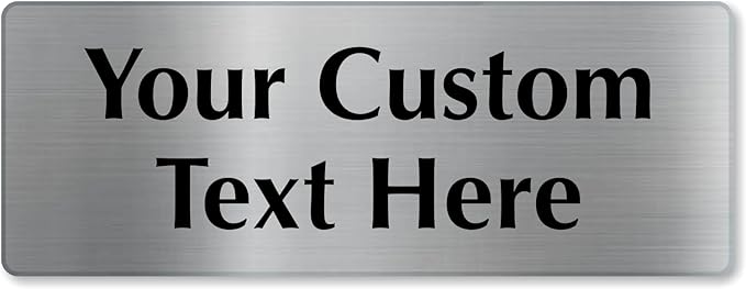 SmartSign Custom Steel Sign - 3" x 8", 40 mil Stainless Steel Metal, Personalized Engraved Sign for Business, Office, Door, Wall, Heavy-Duty Premium Engraved Steel Plaque, Silver and Black