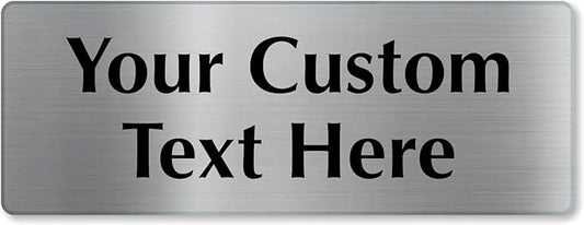 SmartSign Custom Steel Sign - 3" x 8", 40 mil Stainless Steel Metal, Personalized Engraved Sign for Business, Office, Door, Wall, Heavy-Duty Premium Engraved Steel Plaque, Silver and Black