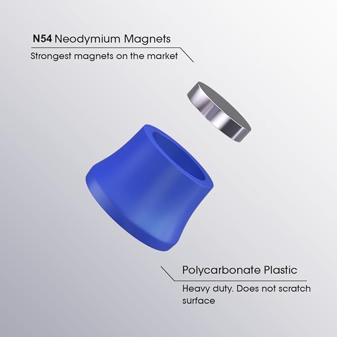 Strong Magnets for Whiteboard, Glassboard and Fridge (Black, 8 Pack, Small). N54 Neodymium Rare Earth Heavy Duty Magnets for Home and Office Supplies.