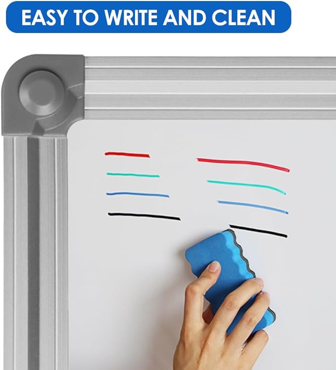 XIWODE 24x36 Inch Magnetic Dry Erase Whiteboard，Silver Aluminum Frame Wall-Mounted for Home School Office Conference Room