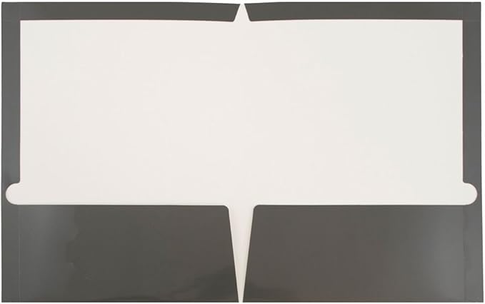 JAM PAPER Laminated Two Pocket Glossy School Folders - Letter Size - High Gloss Grey - Bulk 50/Box