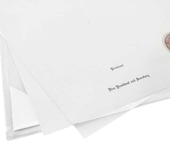 GraduationMall 8.5"x11" Smooth Padded Diploma Cover Certificate Holder White,2-Packs