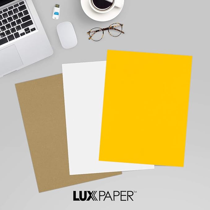 LUXPaper 8.5" x 11" Paper | Letter Size | Sunflower Yellow | 80lb. Text | 250 Qty