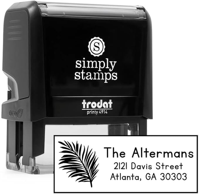 Custom Floral Address Stamp | Choose from 12 Designs | Multiple Ink Color Options | Envelope Return Address Stamp for Couple or Family (Design 10, Extra Large)