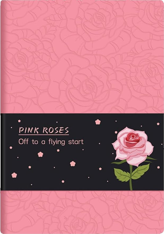 ipoul Soft Cover Journal, Rose Gifts for Women, Lined Journal Notebook, Wide Ruled Notebook, A5 Notebook 6"x8", PU Leather Softcover Notebook, Pink