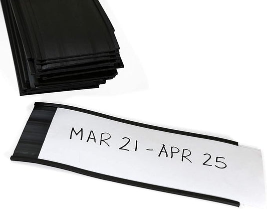 SmartSign (10-Pack) Magnetic C Channel Card Label Holders - 3" x 8" Metal Racks and Shelf Label Holders with Paper Inserts