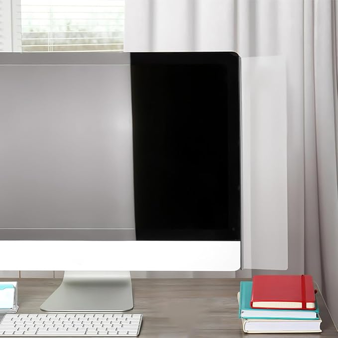 OSALADI 2pcs Clear Acrylic Computer Monitor Memo Boards Left Right Side Panel Note Holders with Adhesive Backing Reusable Desktop Organizer for Office Home School Space-Saving Screen
