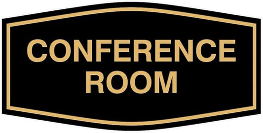 Fancy Conference Room Sign (Black/Gold) - Medium