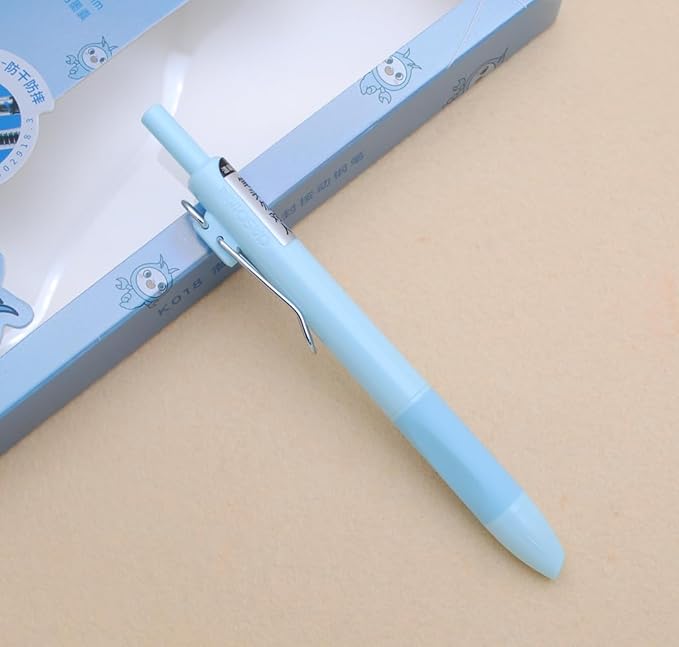 xixixiaozhu OASO K018 Sealed Retractable Fountain Pen Set 0.5mm with 2pcs Blue Ink Cartridges Smooth Writing for School Students (Light Blue)