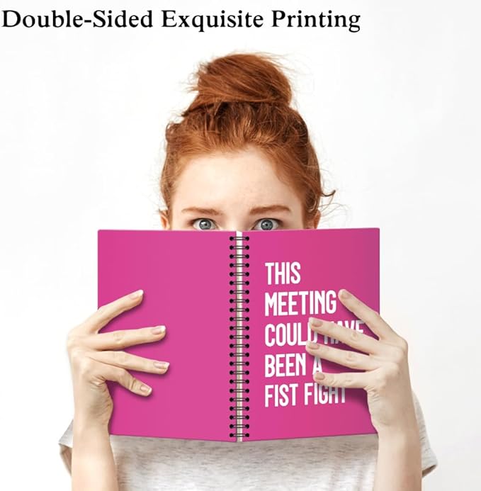 XQLZY This Meeting Could Have Been A Fist Fight Rose Red Spiral Notebook, Funny Corporate Humor Notepad, Office Sarcastic Humor Gifts for Men Women Coworker BFF Friend, Coworker Christmas Gifts