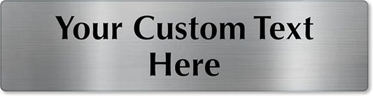 SmartSign Custom Steel Sign - 3" x 12", 40 mil Stainless Steel Metal, Personalized Engraved Sign for Business, Office, Door, Wall, Heavy-Duty Premium Engraved Steel Plaque, Silver and Black